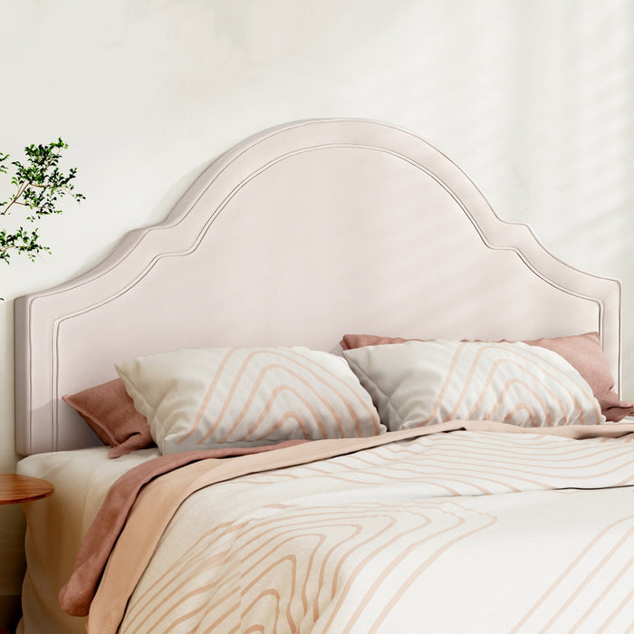 Bed Head Headboard King Velvet Iris Beige