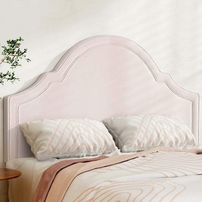 Bed Head Headboard Queen Velvet Iris Beige