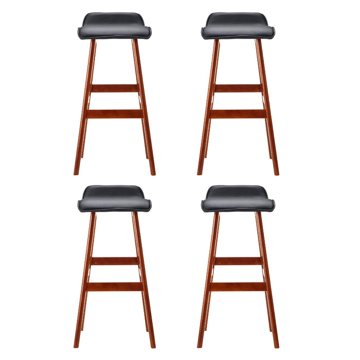 4X Bar Stools Wooden Stool Black