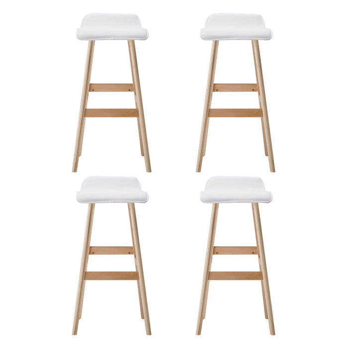 4X Bar Stools Wooden Stool White