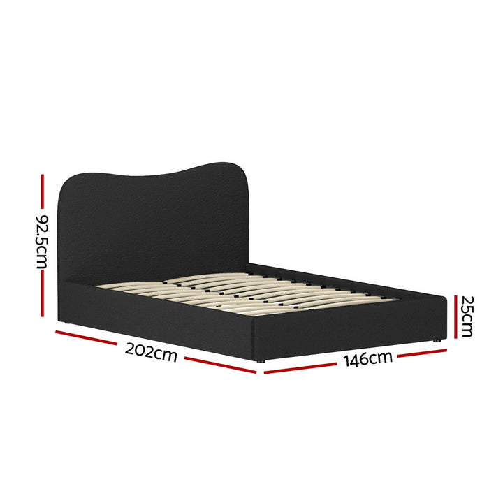 Bed Frame Double Size Boucle Dara