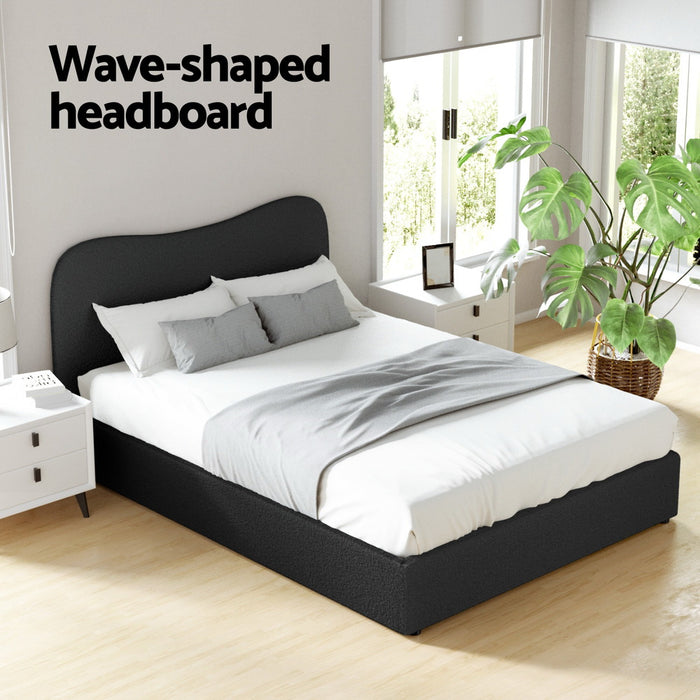 Bed Frame Double Size Boucle Dara
