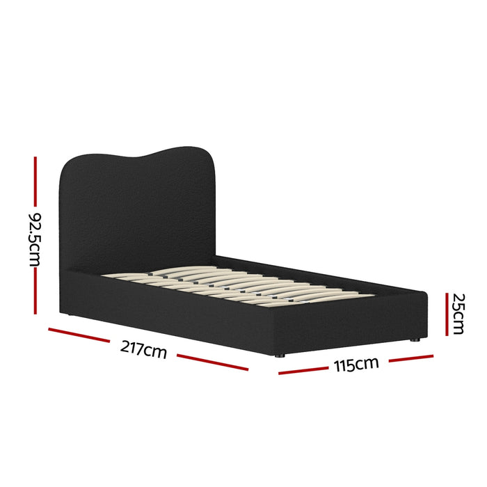 Bed Frame King Single Size Boucle Dara