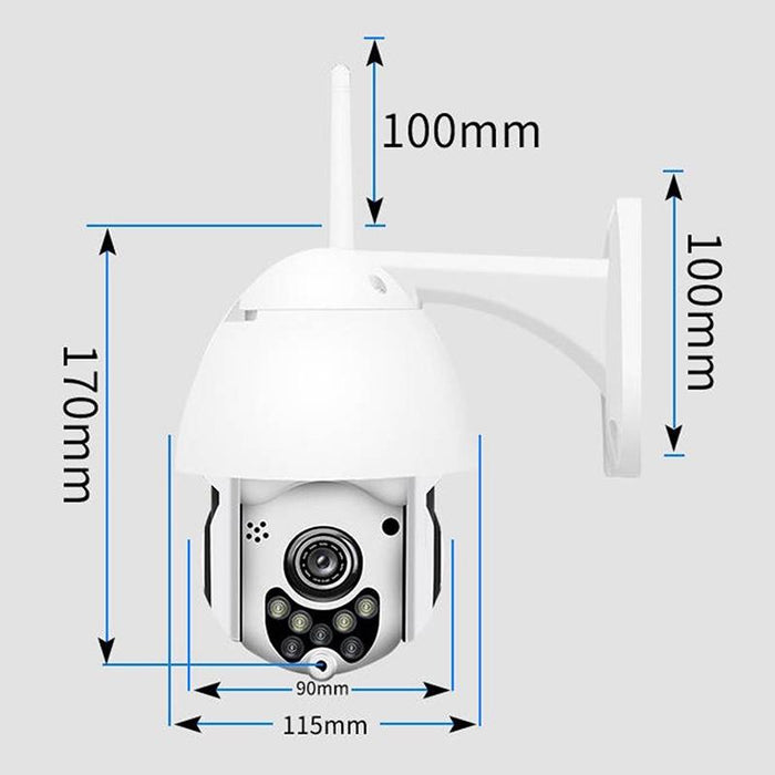 Wireless Surveillance Camera Hd Ptz Home Security Outdoor Ip66 Waterproof Network Dome Camera Support Night Vision & Motion Detection & Tf Card