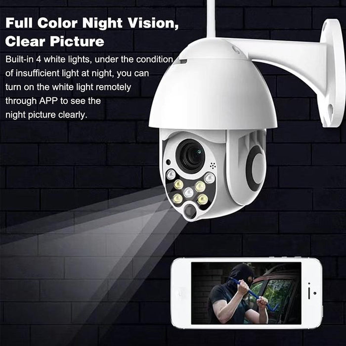 Wireless Surveillance Camera Hd Ptz Home Security Outdoor Ip66 Waterproof Network Dome Camera Support Night Vision & Motion Detection & Tf Card