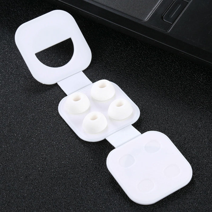 2 Pairs Soft Silicone Ear Caps With Net For Airpods Earphones - M