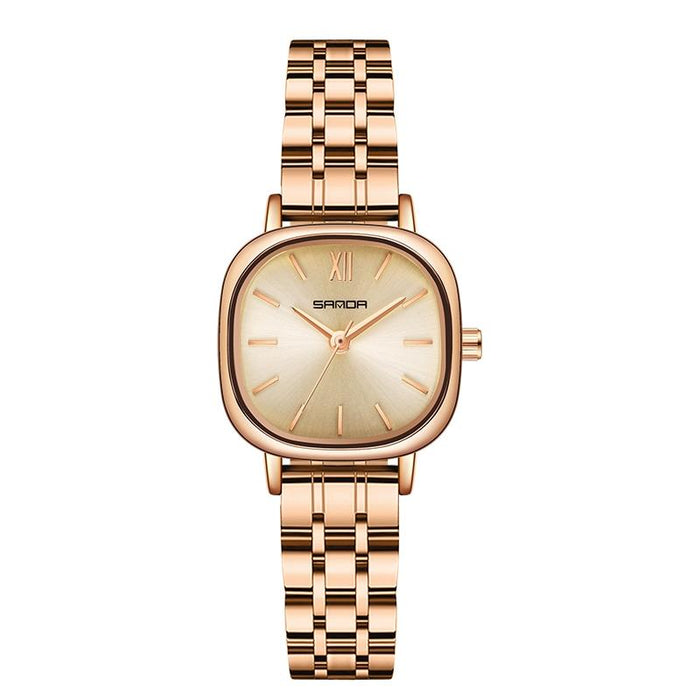 P1098 Simple Bar Scale Oval Dial Quartz Watch For Women