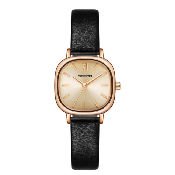 P1098 Simple Bar Scale Oval Dial Quartz Watch For Women