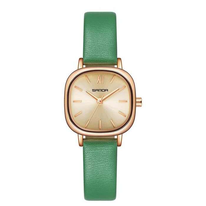 P1098 Simple Bar Scale Oval Dial Quartz Watch For Women