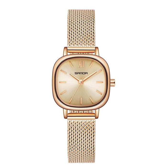 P1098 Simple Bar Scale Oval Dial Quartz Watch For Women