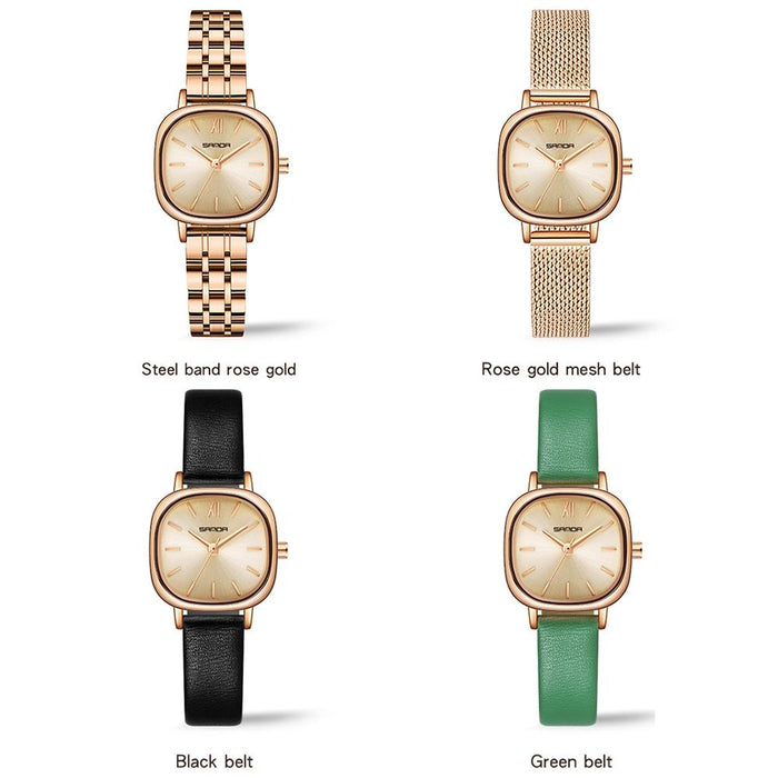 P1098 Simple Bar Scale Oval Dial Quartz Watch For Women