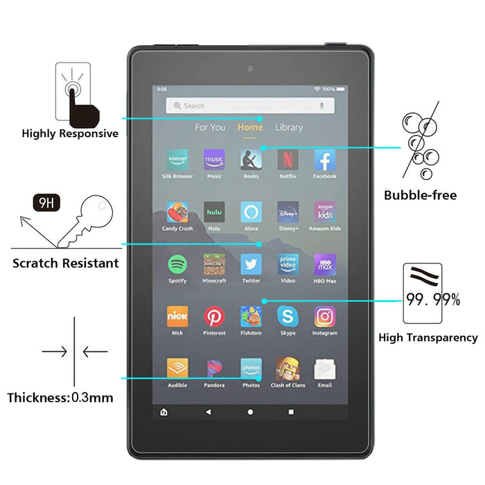 For Amazon Kindle Fire 7 2019 9H 2.5D Explosion-Proof Tempered Tablet Glass Film