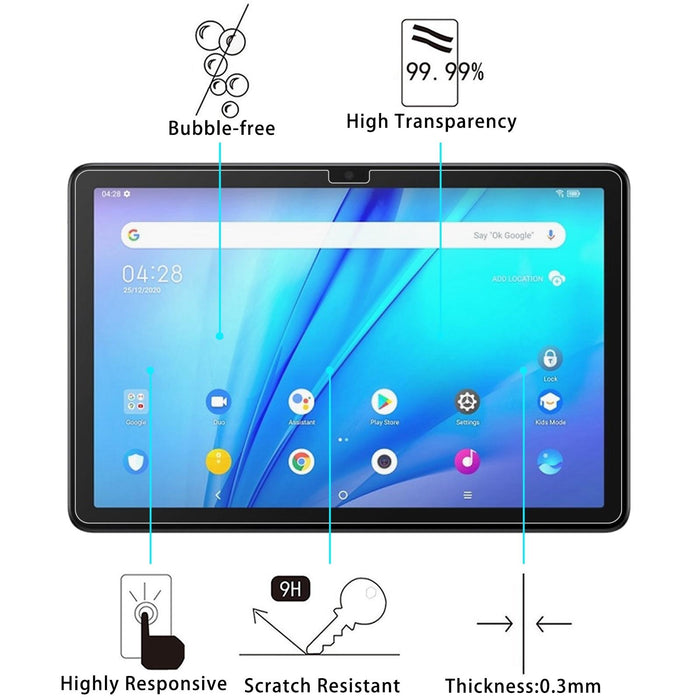 For Tcl Tab 10S / Huawei Enjoy Tablet 2 2 Pcs 9H 2.5D Explosion-Proof Tempered Tablet Glass Film