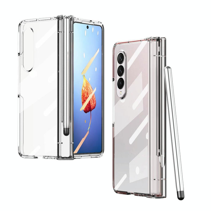 For Samsung Galaxy Z Fold4 Full Body Integrated Electroplating Hinge Phone Case With Pen Slot