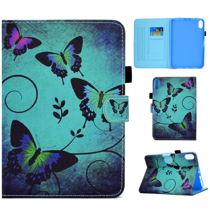 Coloured Drawing Stitching Smart Leather Tablet Case for iPad 10th Gen 10.9 2022