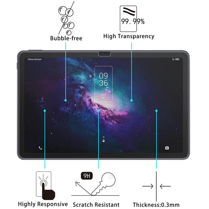 For Tcl 10 Tab Max 4G 0.26Mm 9H 2.5D Tempered Glass Film