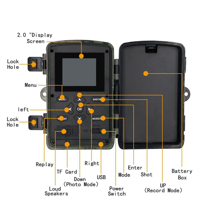 Pr5000 2 Inch Lcd Screen 1080P Wifi Infrared Night Vision Wildlife Hunting Tracking Camera