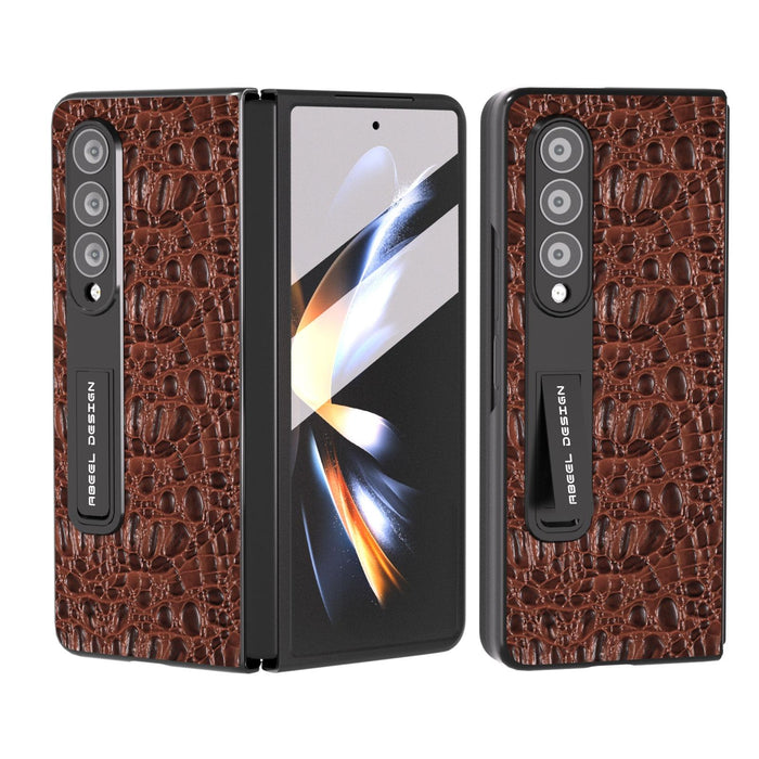 Integrated Genuine Leather Sky Series Phone Case With Holder For Galaxy Z Fold4 5G