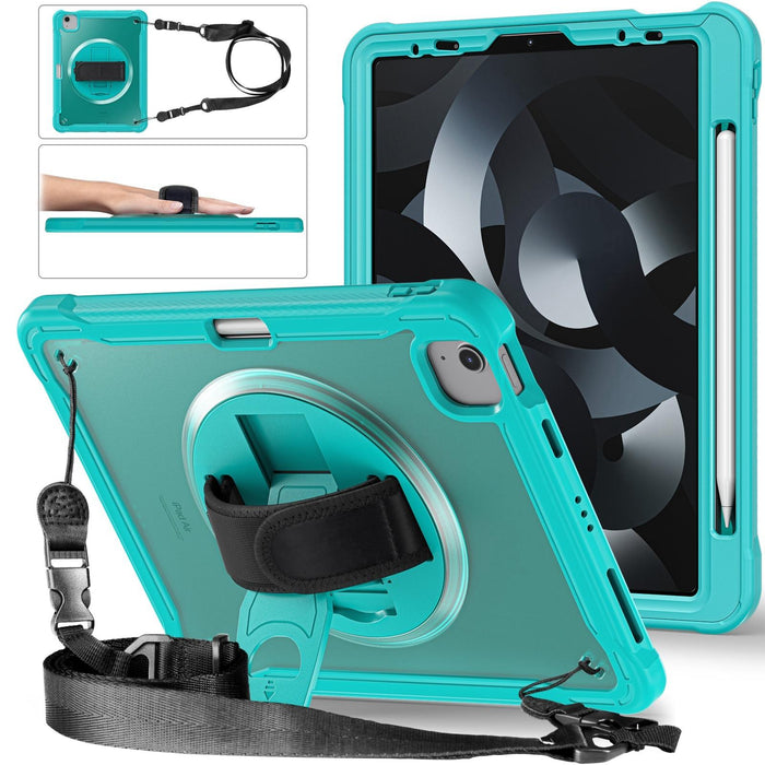 iPad 10th Gen 10.9 2022 Heavy Duty Hybrid Tablet Case with Handle and Strap for iPad 10th Gen 10.9 2022