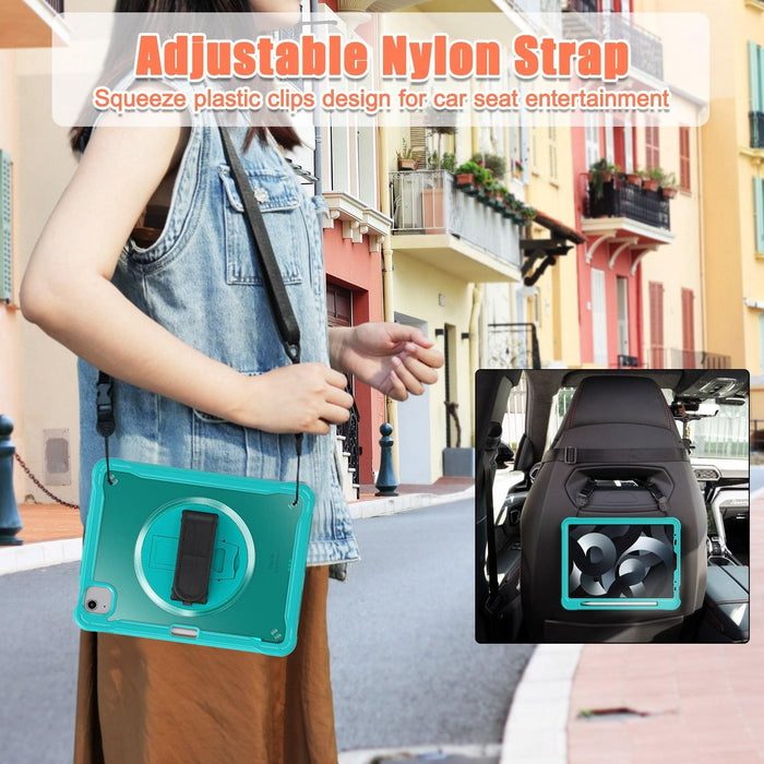 iPad 10th Gen 10.9 2022 Heavy Duty Hybrid Tablet Case with Handle and Strap for iPad 10th Gen 10.9 2022