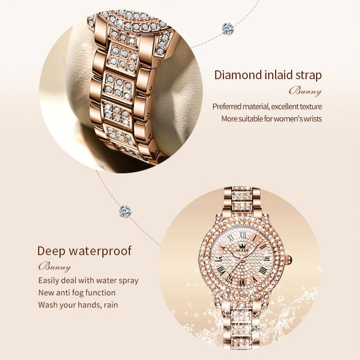 9943 Women Diamond Waterproof Quartz Watch