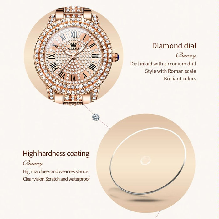 9943 Women Diamond Waterproof Quartz Watch