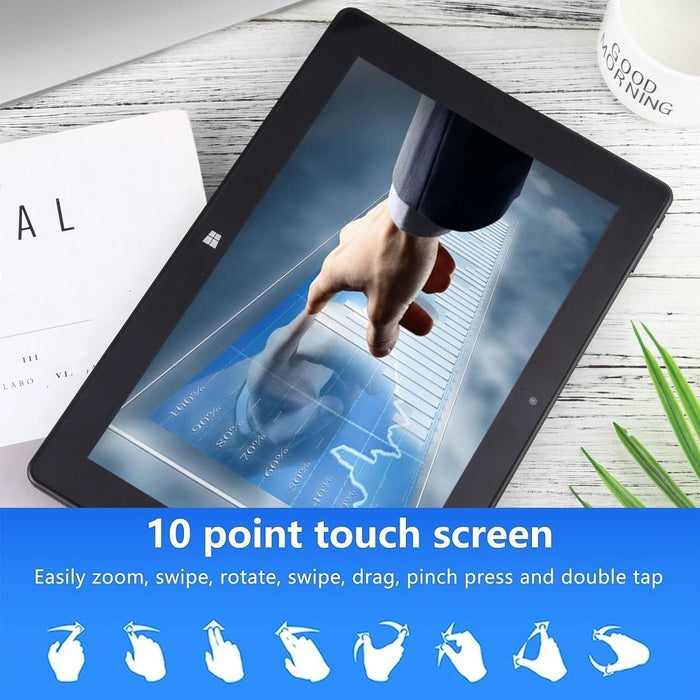 10.1 2 In 1 Tablet Pc 12Gb 128Gb Windows 11 Intel Quad Core Keyboard