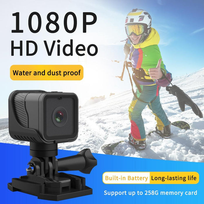 Z03 Mini Dv 1080P Waterproof Action Camera With Ring Bracket Supports Infrared Night Vision Black