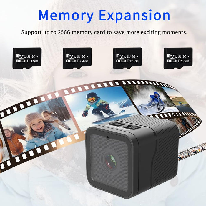 Z03 Mini Dv 1080P Waterproof Action Camera With Ring Bracket Supports Infrared Night Vision Black