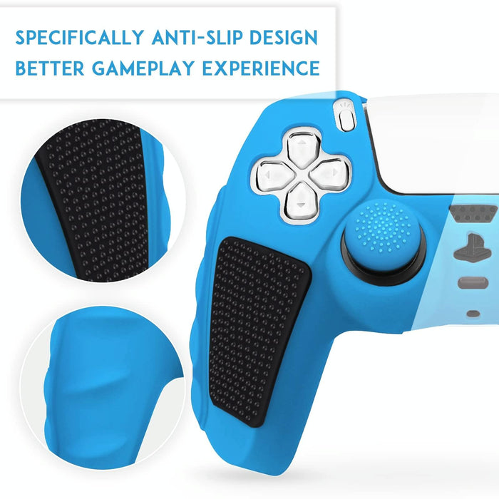 For Sony Ps5 Splicing Colour Silicone Gamepad Protective Case With Rocker Caps