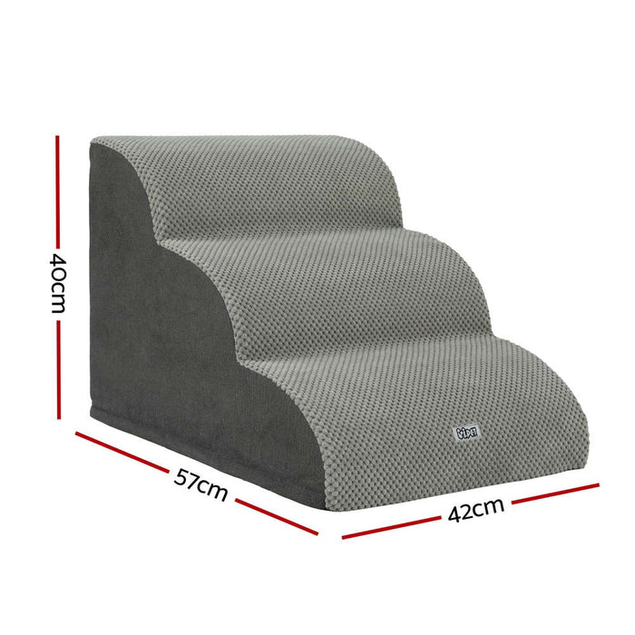 Dog Ramp Steps Foam 3 Tier Pet Stairs For Bed Sofa Car Portable Indoor