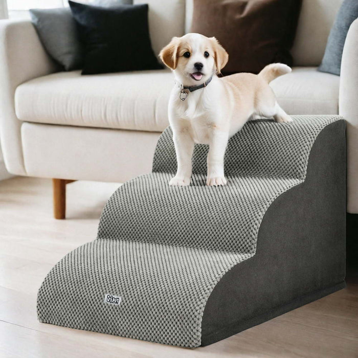 Dog Ramp Steps Foam 3 Tier Pet Stairs For Bed Sofa Car Portable Indoor