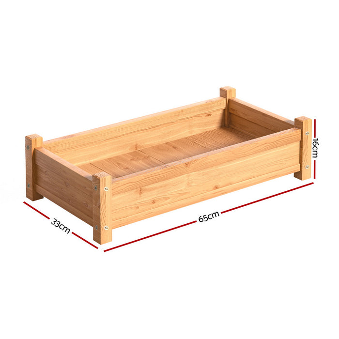 Garden Bed 65X33X16Cm Wooden Planter Box Raised Container Growing