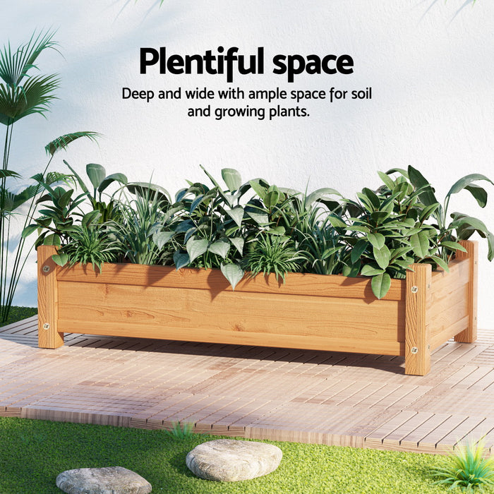 Garden Bed 65X33X16Cm Wooden Planter Box Raised Container Growing