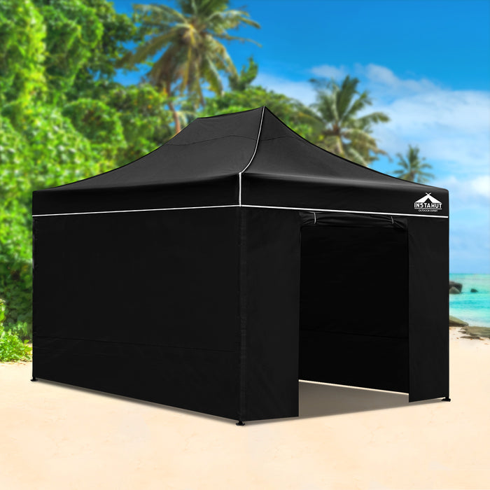 Gazebo Pop Up Marquee 3X4.5 Folding Tent Wedding Gazebos 500D Black