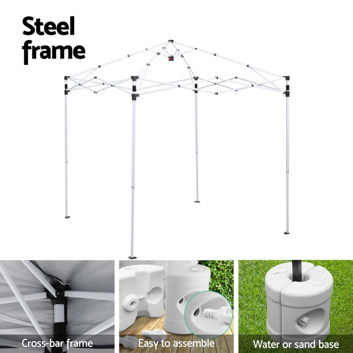 Gazebo 2X2M Outdoor Patio Garden Marquee Shade W/ Base Pods Grey