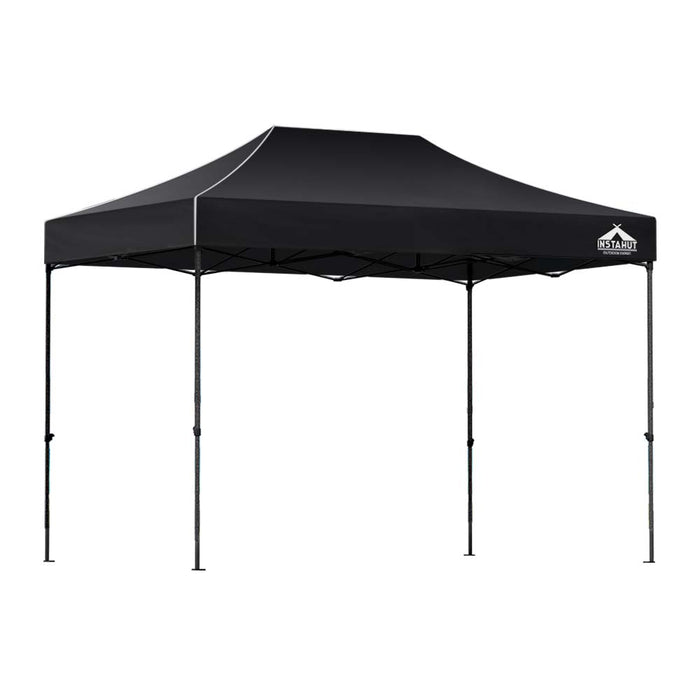 Gazebo Pop Up 3X4.5M W/Base Podx4 Marquee Folding Outdoor Wedding Camping Tent Shade Canopy Black