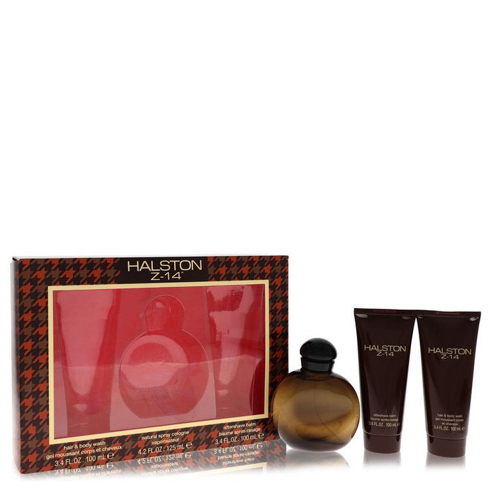 Halston Z-14 Gift Set - 4.2 Oz Cologne Spray + 3.4 Oz After Shave Balm + 3.4 Oz Hair & Body Wash For Men