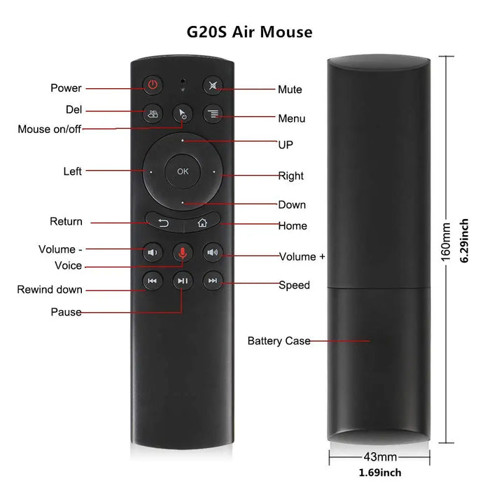 2.4G Voice Remote Control For Android Tv Box - Gyro & Ir Learning