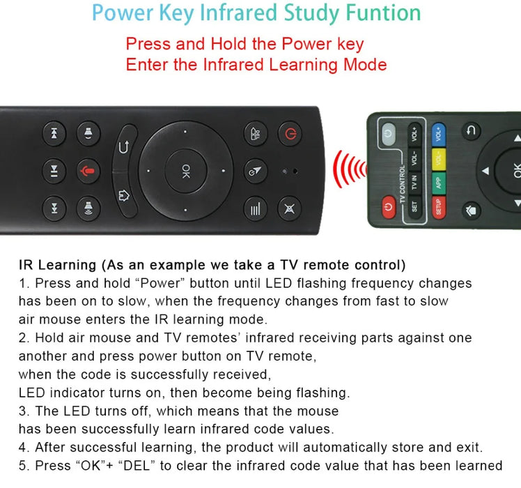 2.4G Voice Remote Control For Android Tv Box - Gyro & Ir Learning