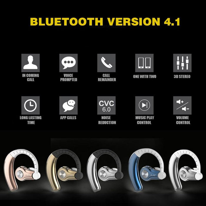 Wireless Sports Ear Hook Headphones Bluetooth 4.1 Blue