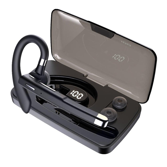 Yyk-520 Single Rotatable Ear-Hanging Business Bluetooth Earphone With Charging Box & Digital Display