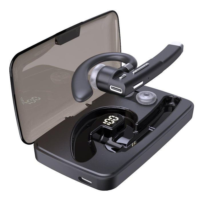 Yyk-520 Single Rotatable Ear-Hanging Business Bluetooth Earphone With Charging Box & Digital Display