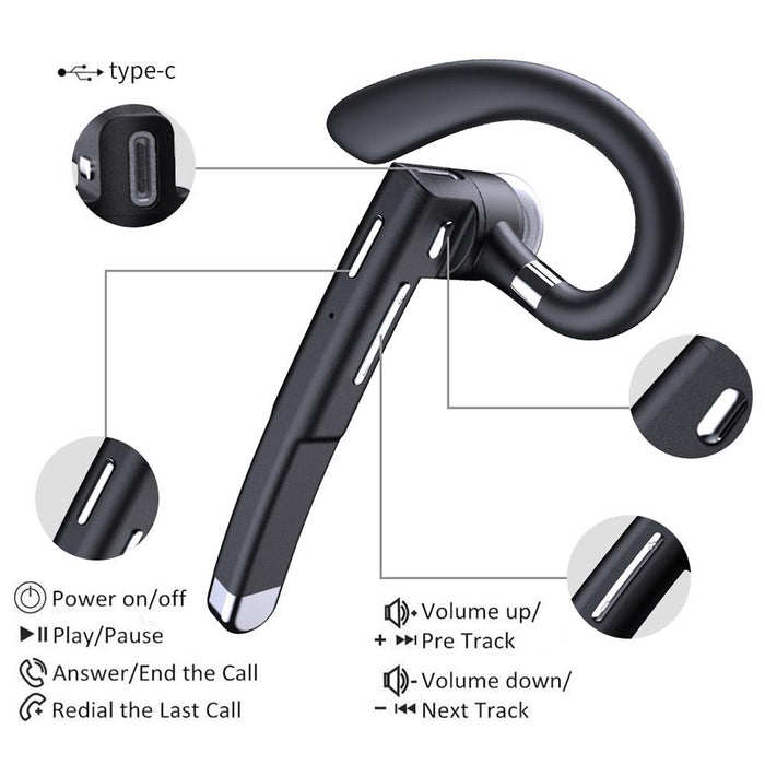 Yyk-520 Single Rotatable Earhook Noise Cancelling Wireless Bluetooth Earphone