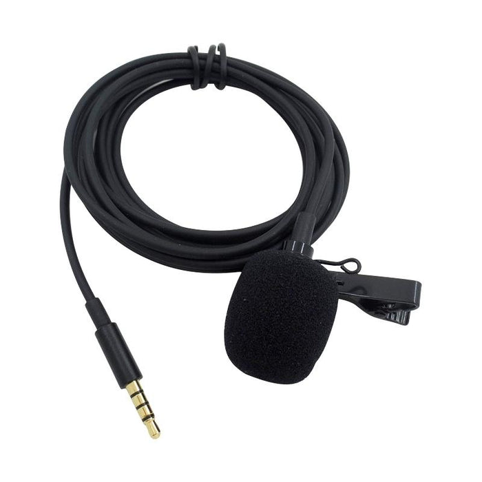 Zs0154 Recording Clip-On Collar Tie Mobile Phone Lavalier Microphone - 1.2M Black