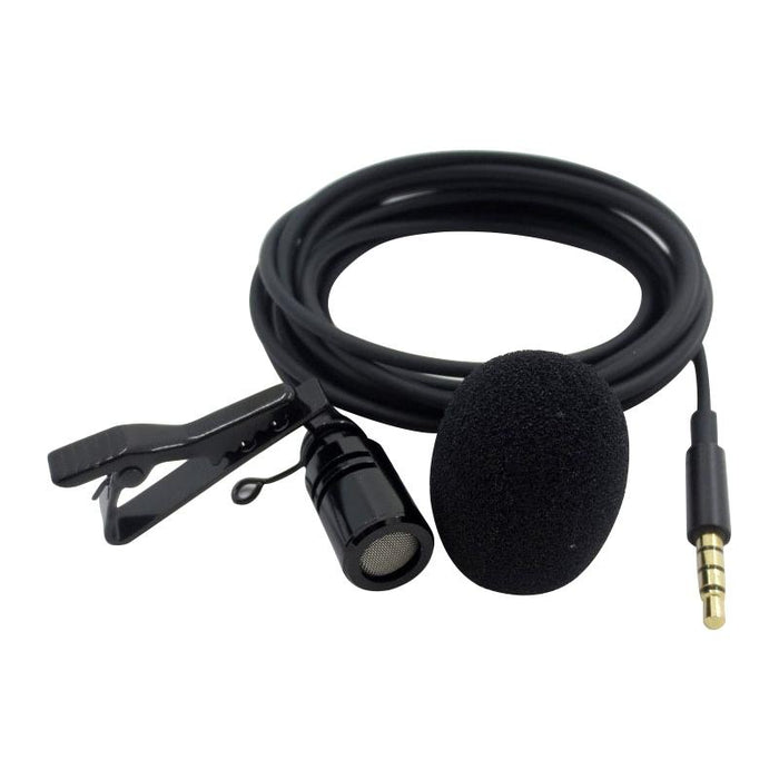 Zs0154 Recording Clip-On Collar Tie Mobile Phone Lavalier Microphone - 1.2M Black