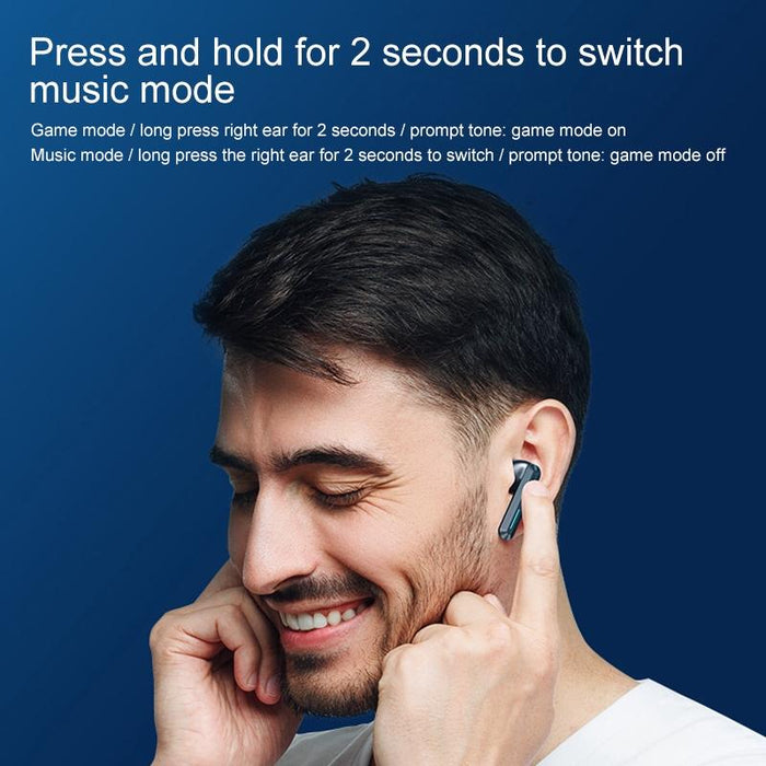 Xg01 Ipx5 Waterproof Dual Microphone Noise Reduction Bluetooth Gaming Earphone With Charging Box & Led Breathing Light