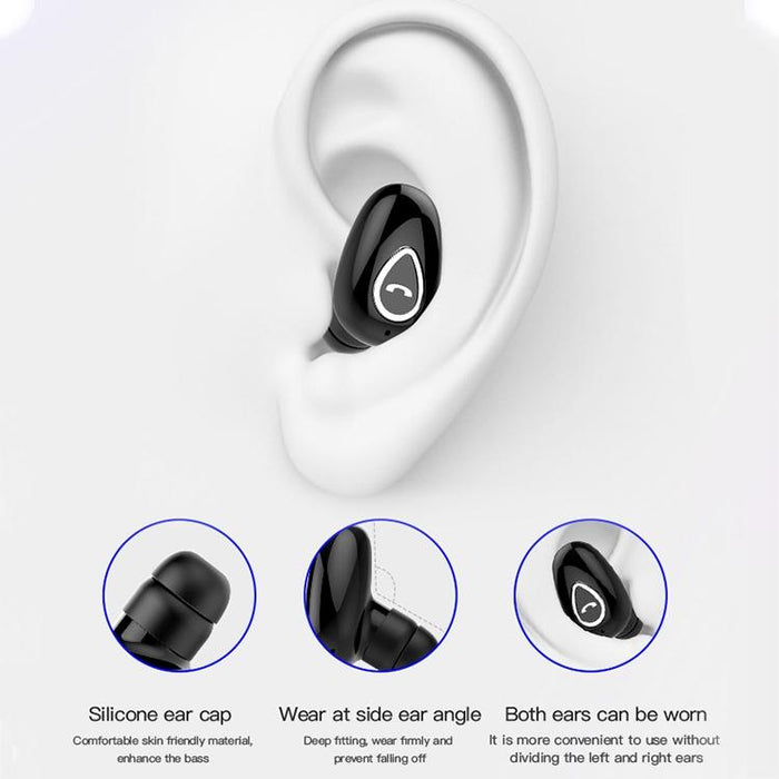 Yx01 Sweatproof Bluetooth 4.1 Wireless Bluetooth Earphone With Charging Box Support Memory Connection & Hd Call