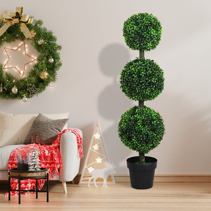 Artificial Triple Ball Boxwood Trees