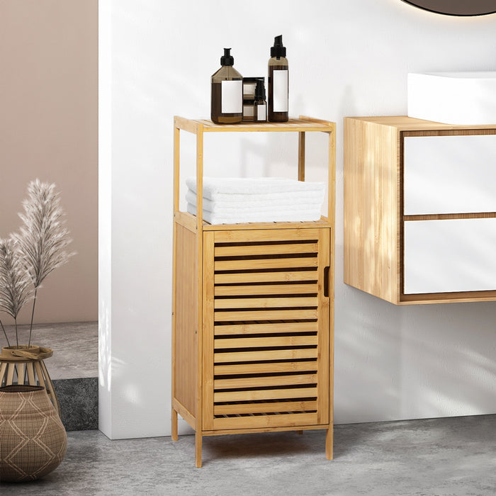 Goslash Picks Bathroom Bamboo Storage Cabinet Natural